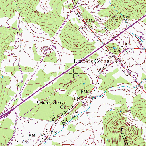 Topographic Map of Rosswood, TN