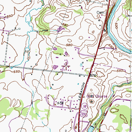 Topographic Map of Rowland Estates, TN