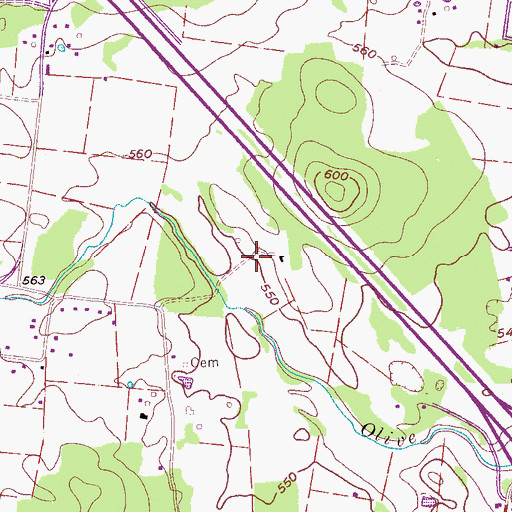Topographic Map of Sagefield, TN