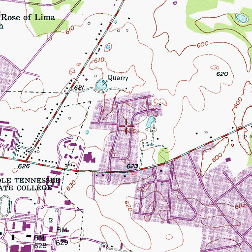 Topographic Map of Scotland Acres, TN