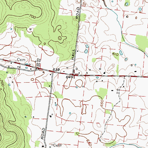 Topographic Map of Snell (historical), TN