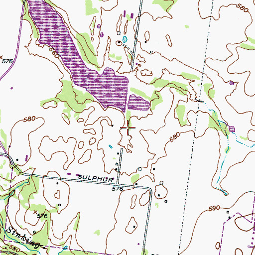 Topographic Map of Sulphur Spring, TN