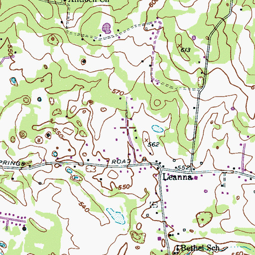 Topographic Map of Timberlake, TN