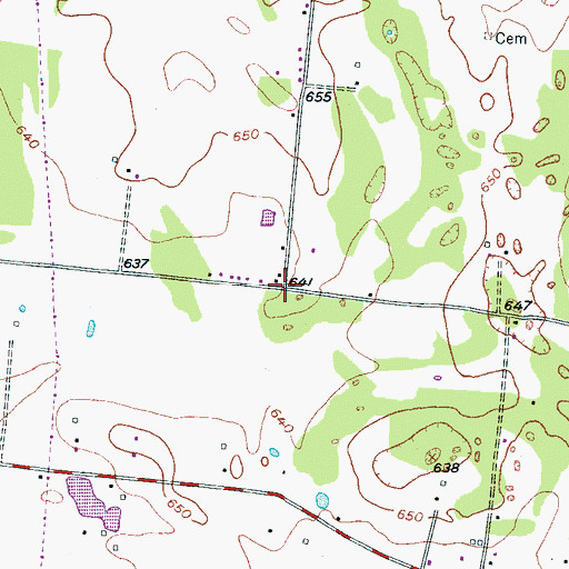 Topographic Map of Twin Springs, TN