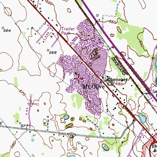 Topographic Map of White Haven, TN