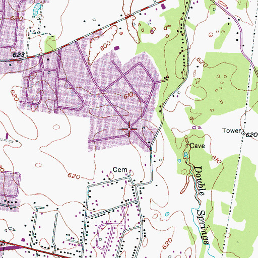 Topographic Map of Yearwood Addition, TN