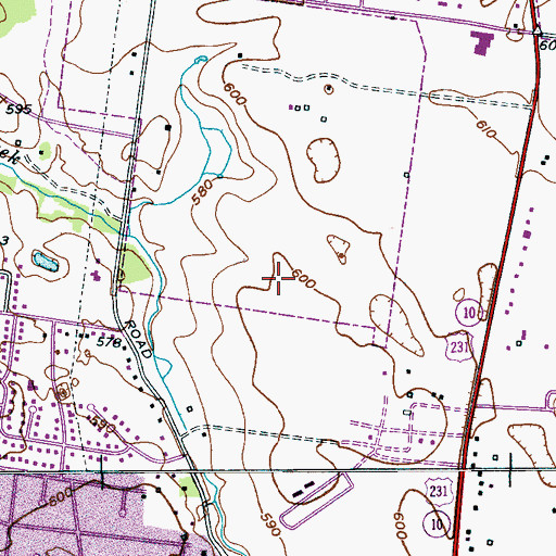Topographic Map of Ravenwood, TN