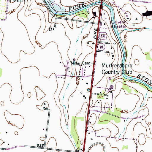 Topographic Map of River Shores, TN