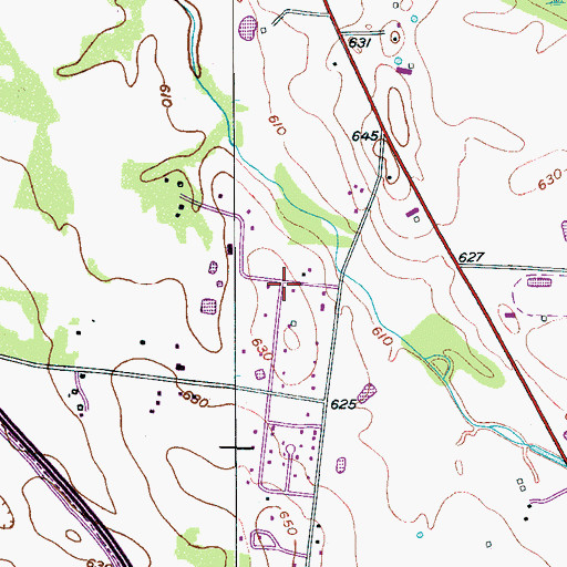 Topographic Map of Tulip Hill Estates, TN