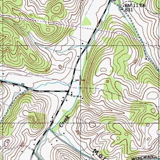 Topographic Map of Possumtrot Branch, TN