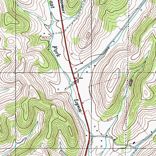 Topographic Map of Evans Hollow, TN