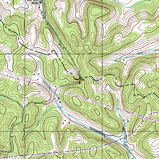 Topographic Map of Hickmans Gap, TN