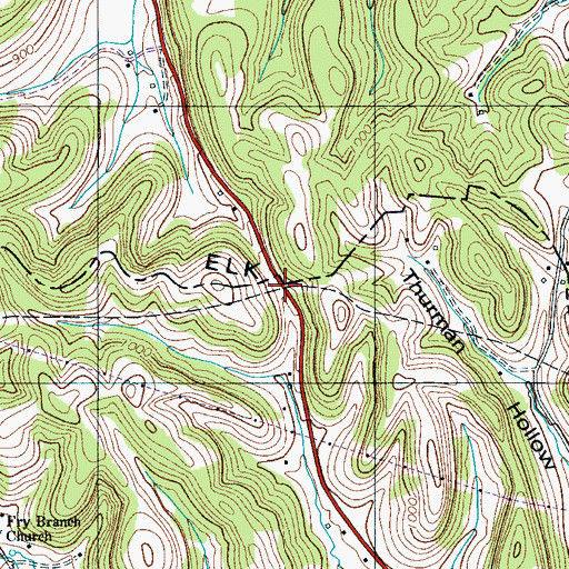 Topographic Map of Nubbins Gap, TN