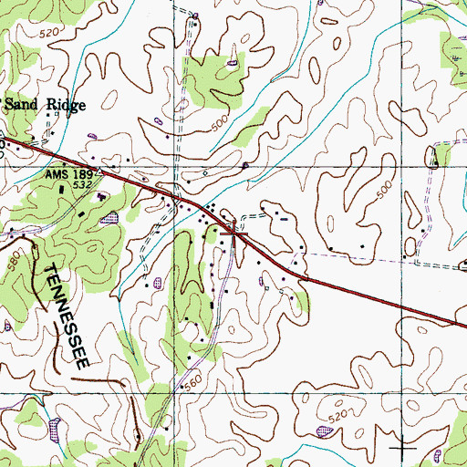 Topographic Map of Broadway, TN