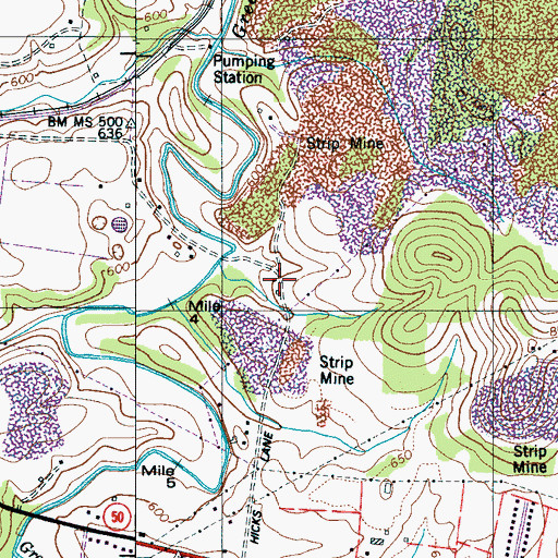 Topographic Map of Ben (historical), TN
