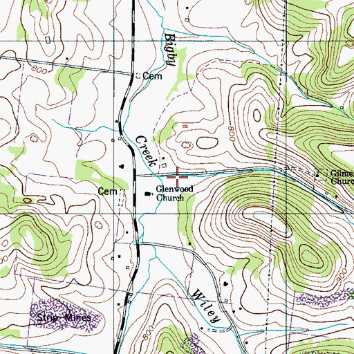 Topographic Map of Gilmer Hollow, TN