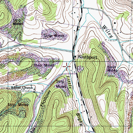 Topographic Map of Howells Mill Branch, TN