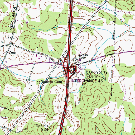 Topographic Map of Interchange 46, TN