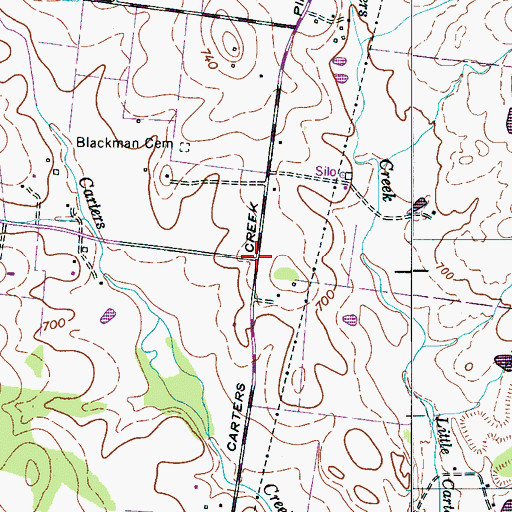 Topographic Map of Loco (historical), TN