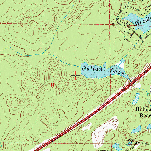 Topographic Map of Mud Lake Dam, AL