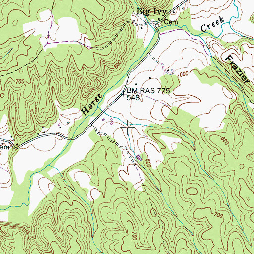 Topographic Map of Boltie Hollow, TN