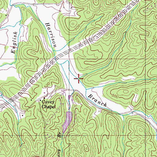 Topographic Map of Casteal Branch, TN