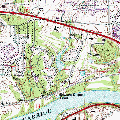 Topographic Map of Indian Hills Lake, AL