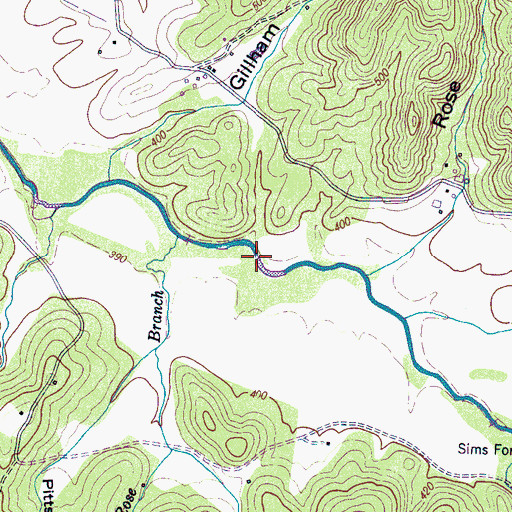 Topographic Map of Clark Ford, TN