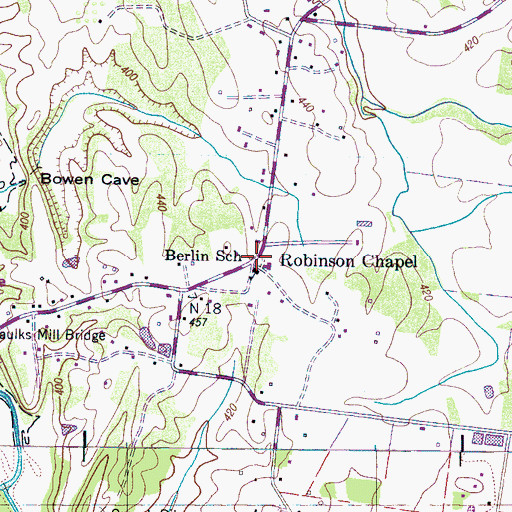 Topographic Map of Paulks (historical), TN