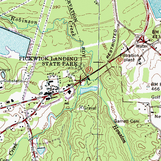 Topographic Map of Slab Town (historical), TN