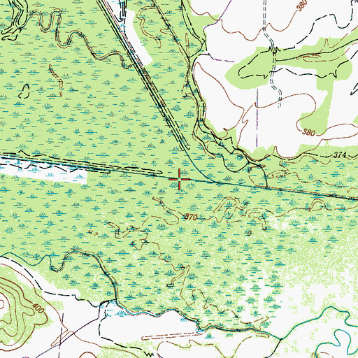Topographic Map of White Oak Creek Canal, TN