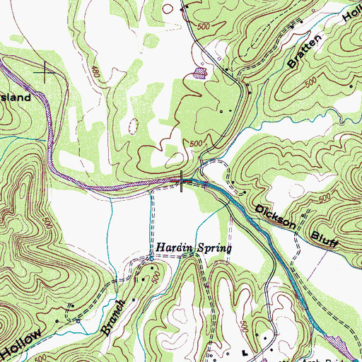 Topographic Map of Whitten Ford, TN