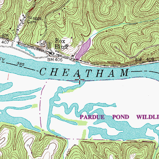 Topographic Map of Bear Branch, TN