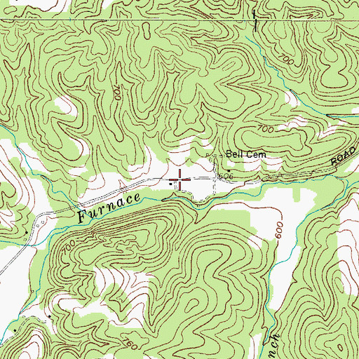 Topographic Map of Bell Hollow (historical), TN