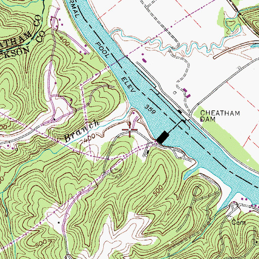 Topographic Map of Betsystown (historical), TN