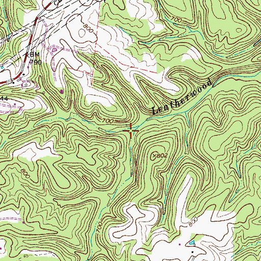 Topographic Map of Browns Hollow, TN