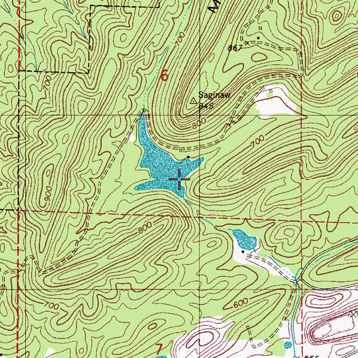 Topographic Map of Fulton Lake Dam, AL