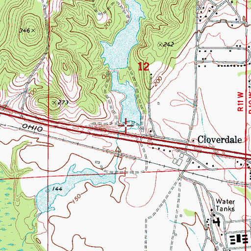 Topographic Map of Jaycee Partlow Dam Number Two, AL