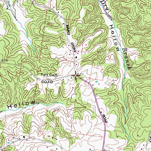 Topographic Map of Fleetvile (historical), TN