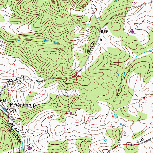 Topographic Map of Gallion Hill, TN