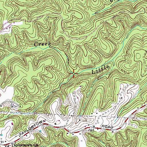 Topographic Map of Gibson Branch, TN