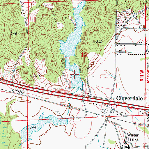 Topographic Map of Partlow Lake Lower, AL