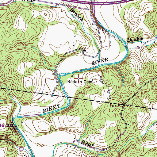 Topographic Map of Redden (historical), TN