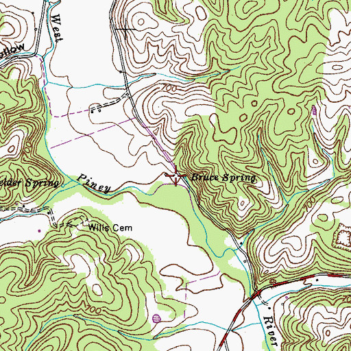 Topographic Map of Water Valley (historical), TN