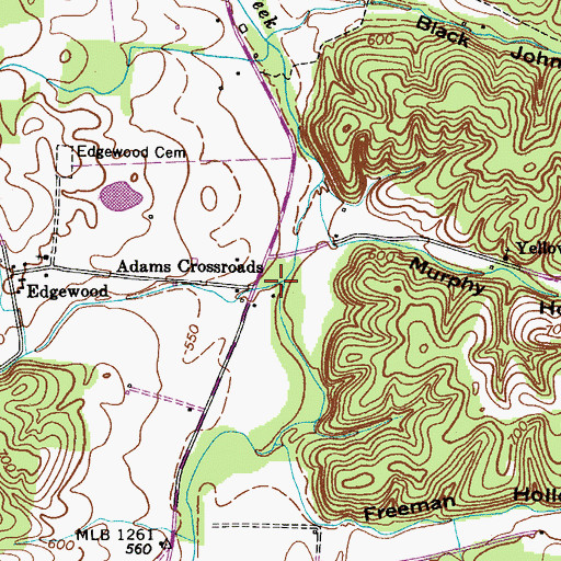 Topographic Map of Whiteoak Branch, TN