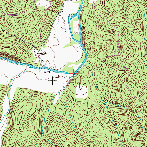 Topographic Map of Woodward Branch, TN