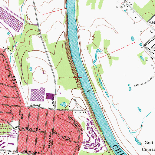 Topographic Map of Anderson Bluff, TN
