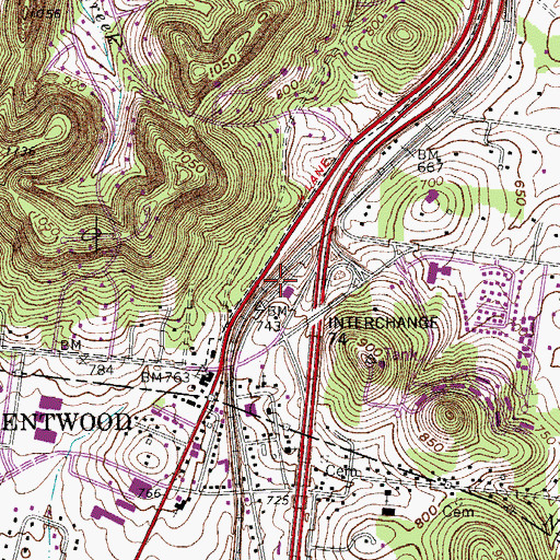 Topographic Map of Atchinsons Gap, TN
