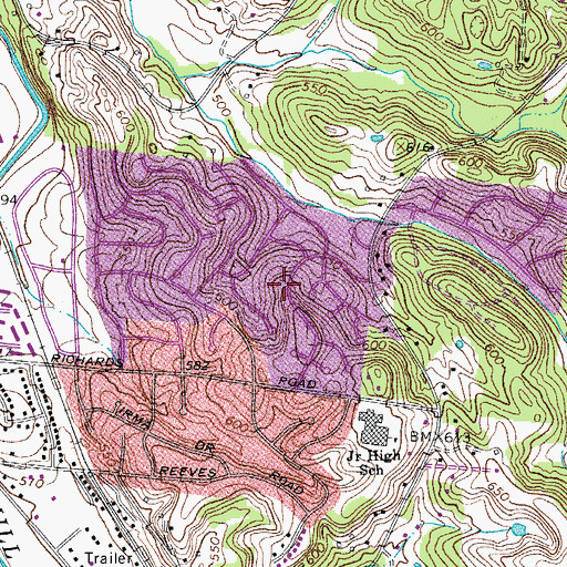 Topographic Map of Barclay Square, TN