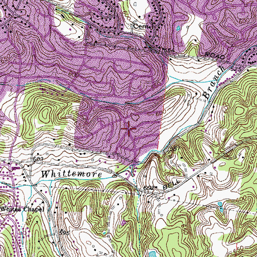 Topographic Map of Brookview Estates, TN